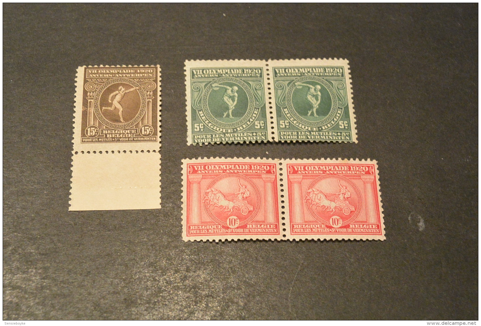 K15967 -set -  2 Double Stamsp MNh  - Bit Gumdisturbance On Double Stamp  Belgium 1920 - Olympiade Anvers - Summer 1920: Antwerp