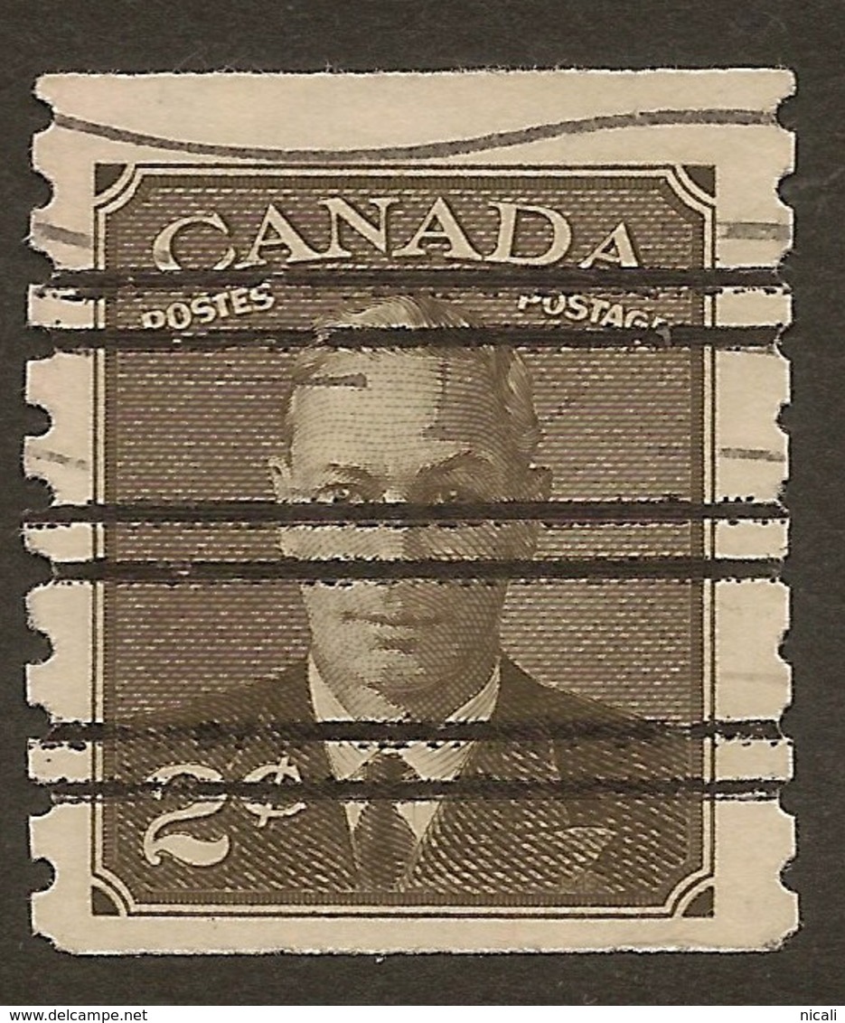 CANADA 1949 2c Coil KGVI : Imperf X P 9.5 SG 420a U #IM224 - Coil Stamps