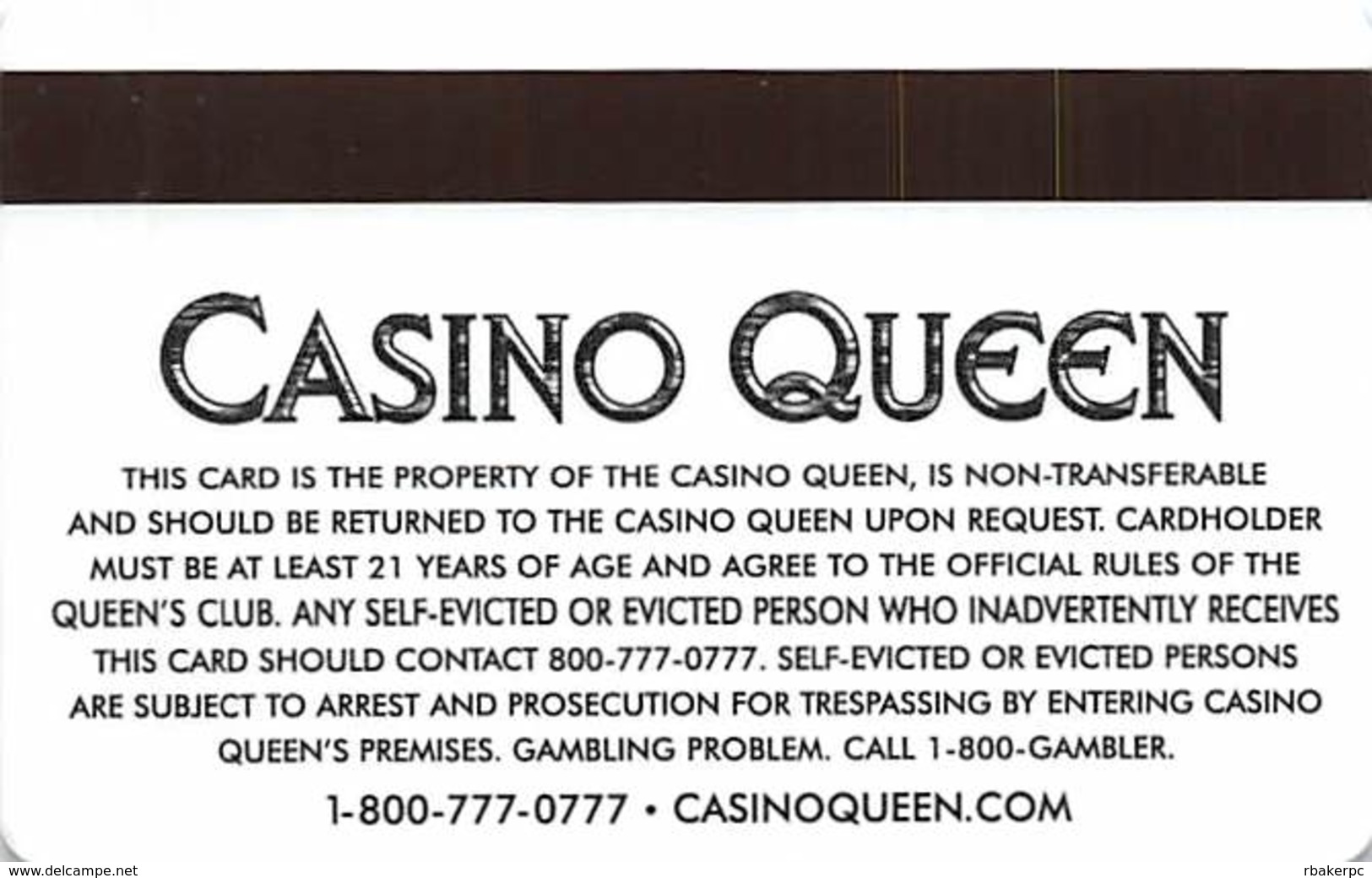 Casino Queen - East St. Louis, IL - BLANK Slot Card - Majestic Card Expires July 31, 2008 - Casino Cards
