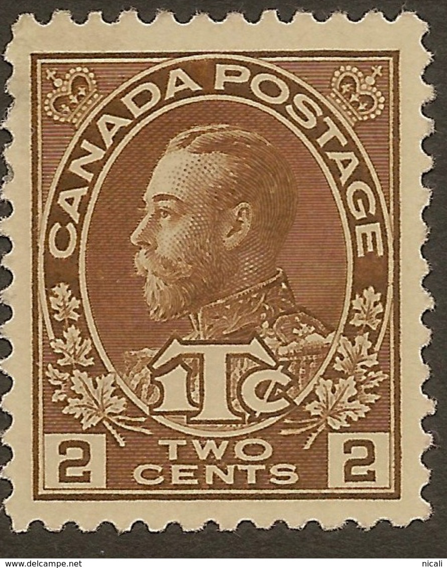 CANADA 1916 2c + 1c Brown War Tax SG 239 HM #IM253 - Impôts De Guerre