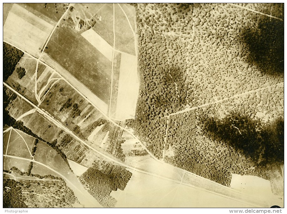 France WWI Monthiers Bataille De Chateau Thierry Ancienne Photo Aérienne 1918 - Aviation