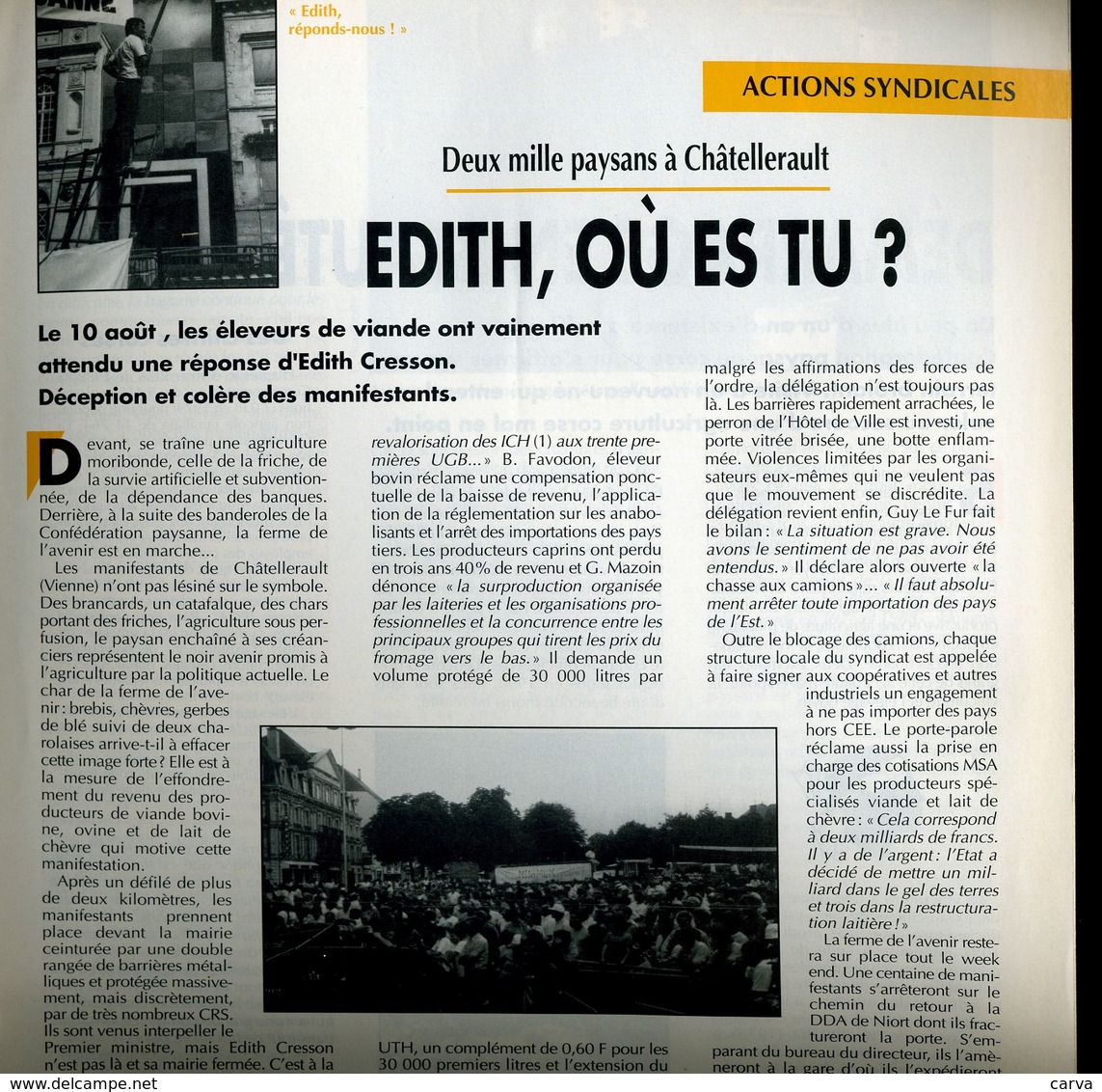 Campagnes Solidaires 45 Septembre 1991 Châtellerault, Corse , Semences Fermières, Finistère, Pays-Bas Mexique Larzac - Corse