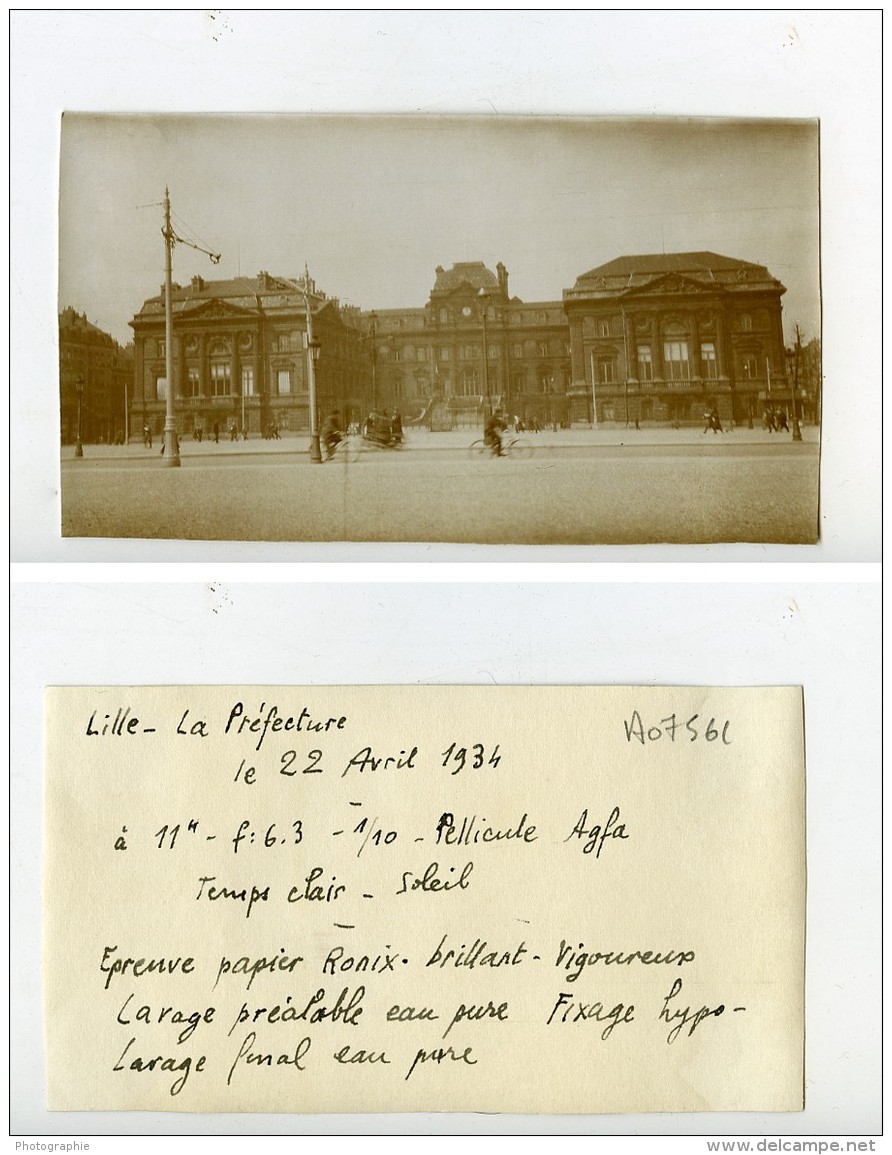 France Lille La Prefecture Ancienne Photo Capin 1934 - Places