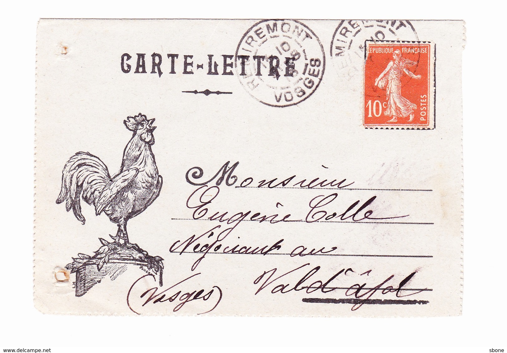 Carte Lettre En Franchise Militaire - Coq - Lettres & Documents