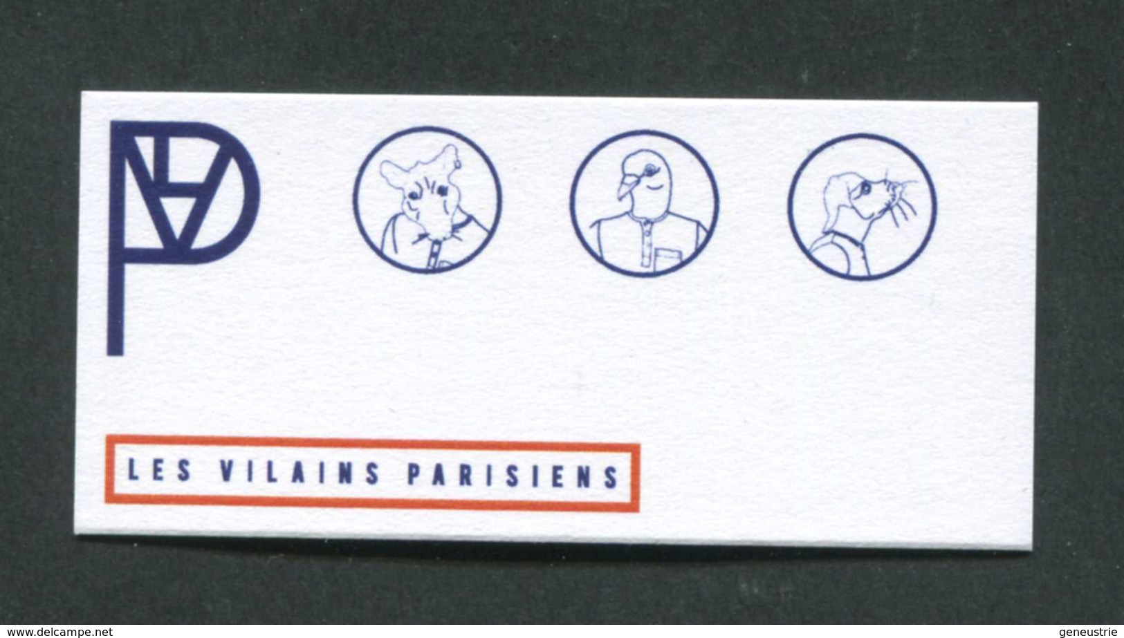 Curiosité ! Carte De Visite En Forme De Ticket De Métro "Les Vilains Parisiens" Ligne De Vêtements Prêt-à-porter - Paris - Autres & Non Classés