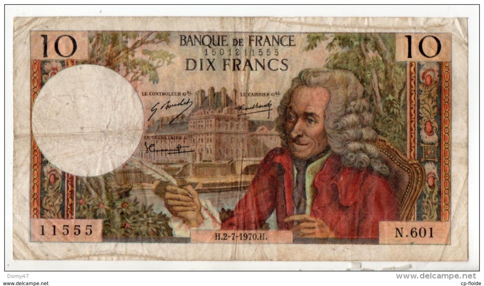 FRANCE . 10 FRANCS . TYPE " VOLTAIRE " 02-07-1970 - Réf. N°10964 - - 10 F 1963-1973 ''Voltaire''