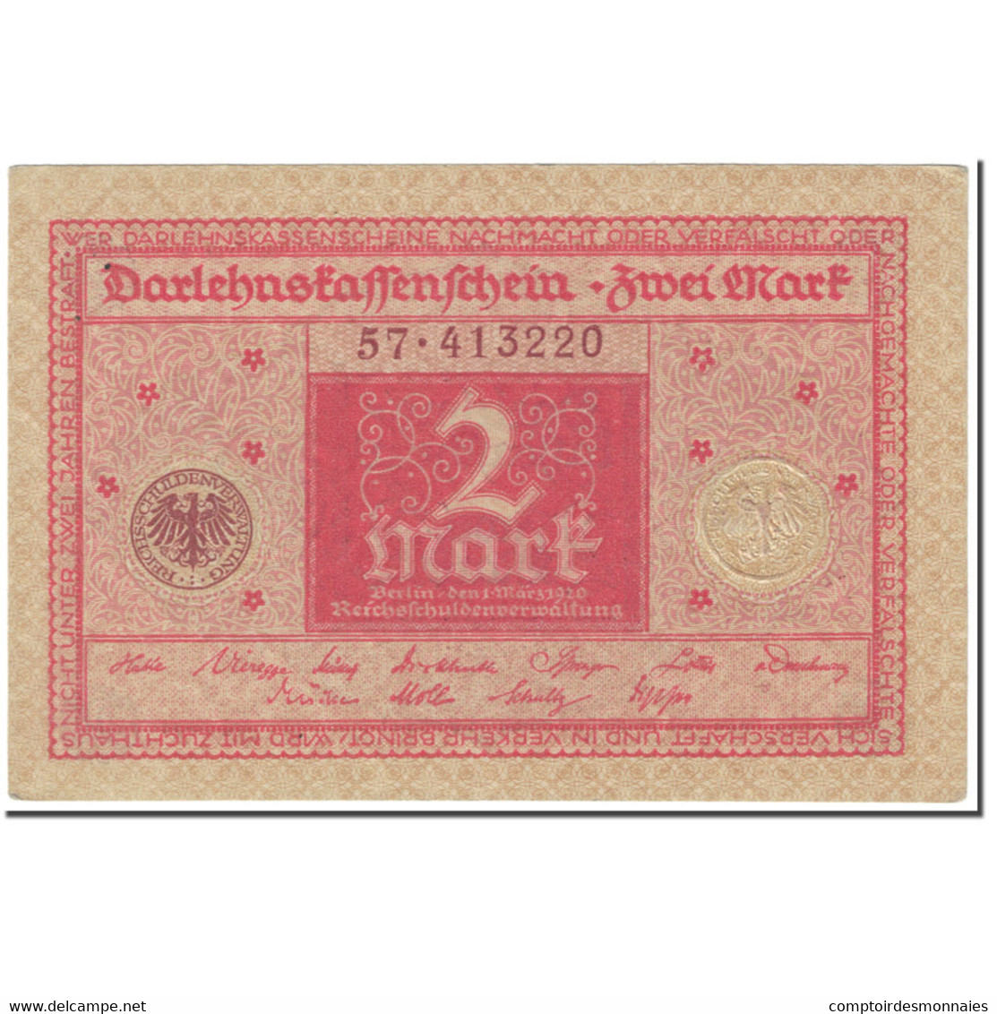 Billet, Allemagne, 2 Mark, 1920, 1920-03-01, KM:59, SPL+ - 2 Mark