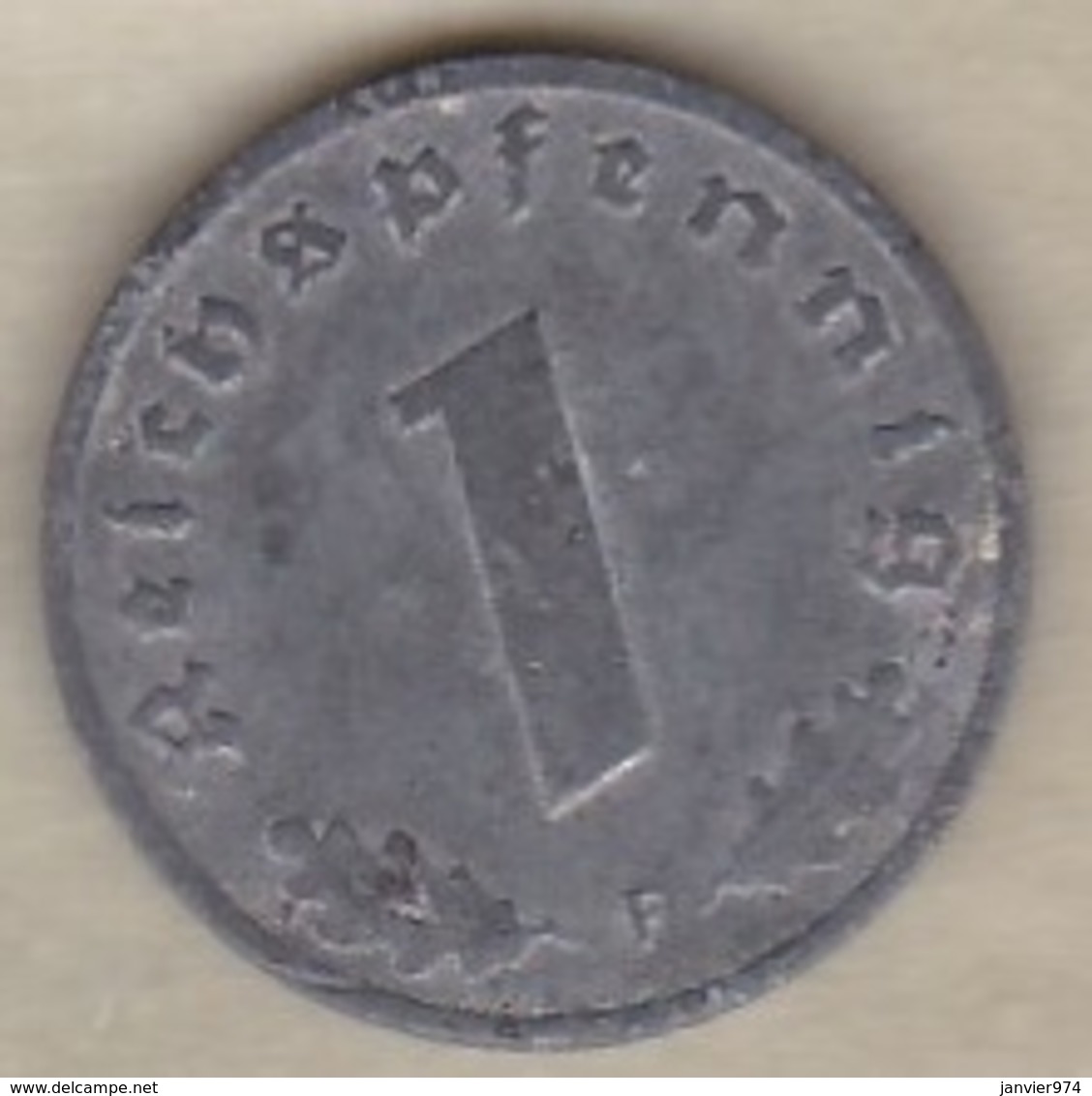 1 Reichspfennig 1943 F (STUTGART)  En Zinc - 1 Reichspfennig