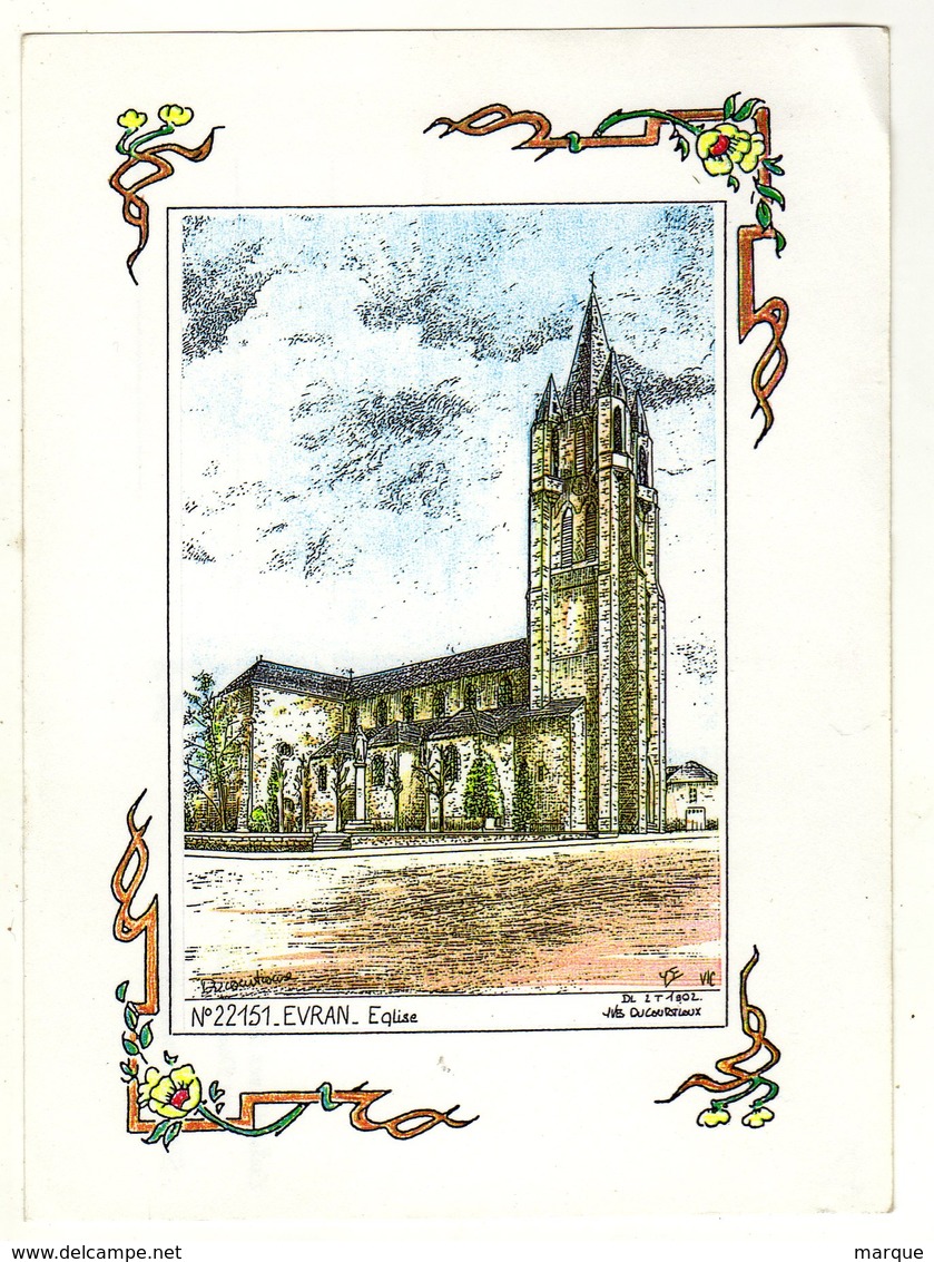 Carte Fantaisie Grand Format N° 22151 EVRAN Eglise - Evran