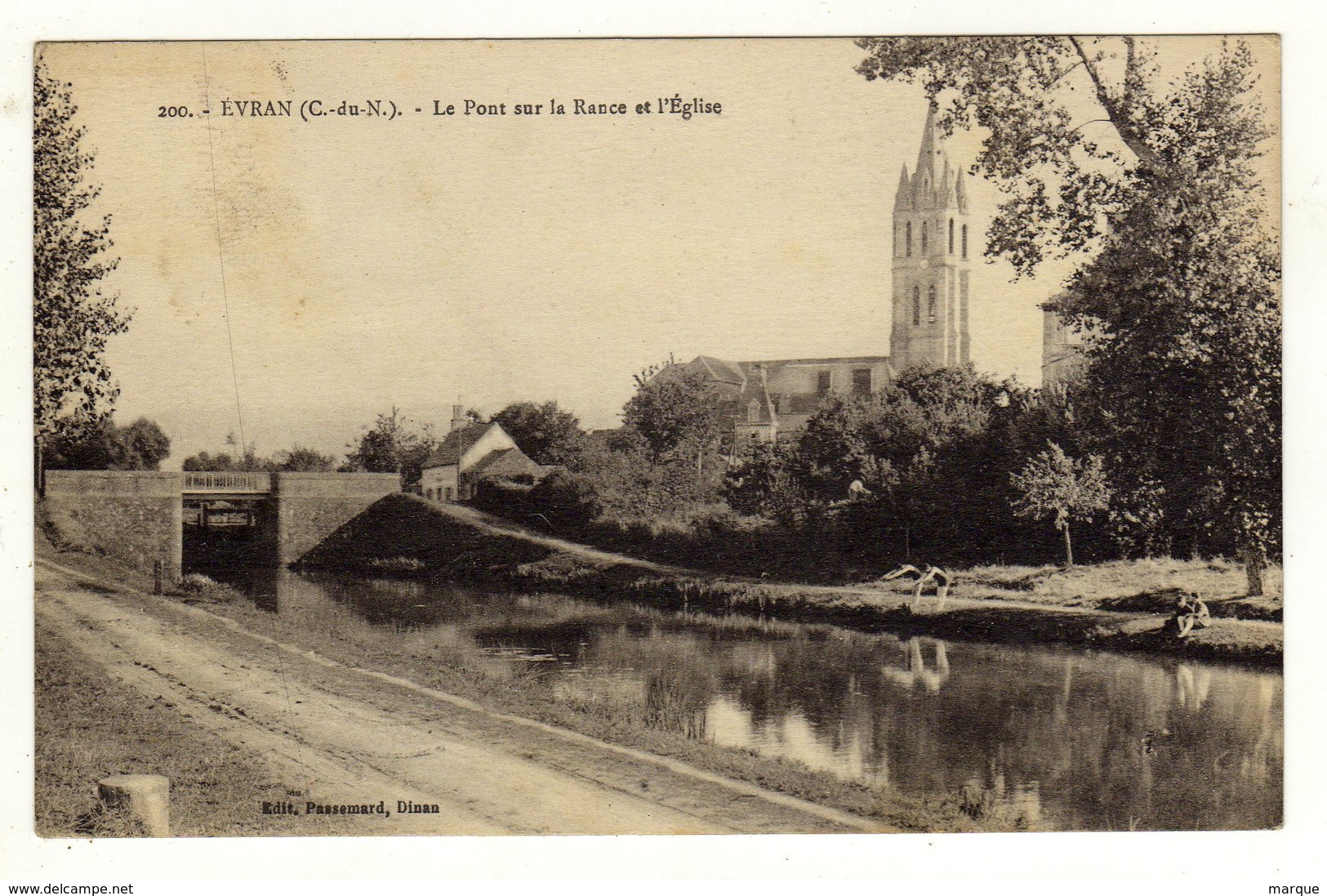 Cpa N° 200 EVRAN Le Pont Sur La Rance Et L' Eglise - Evran