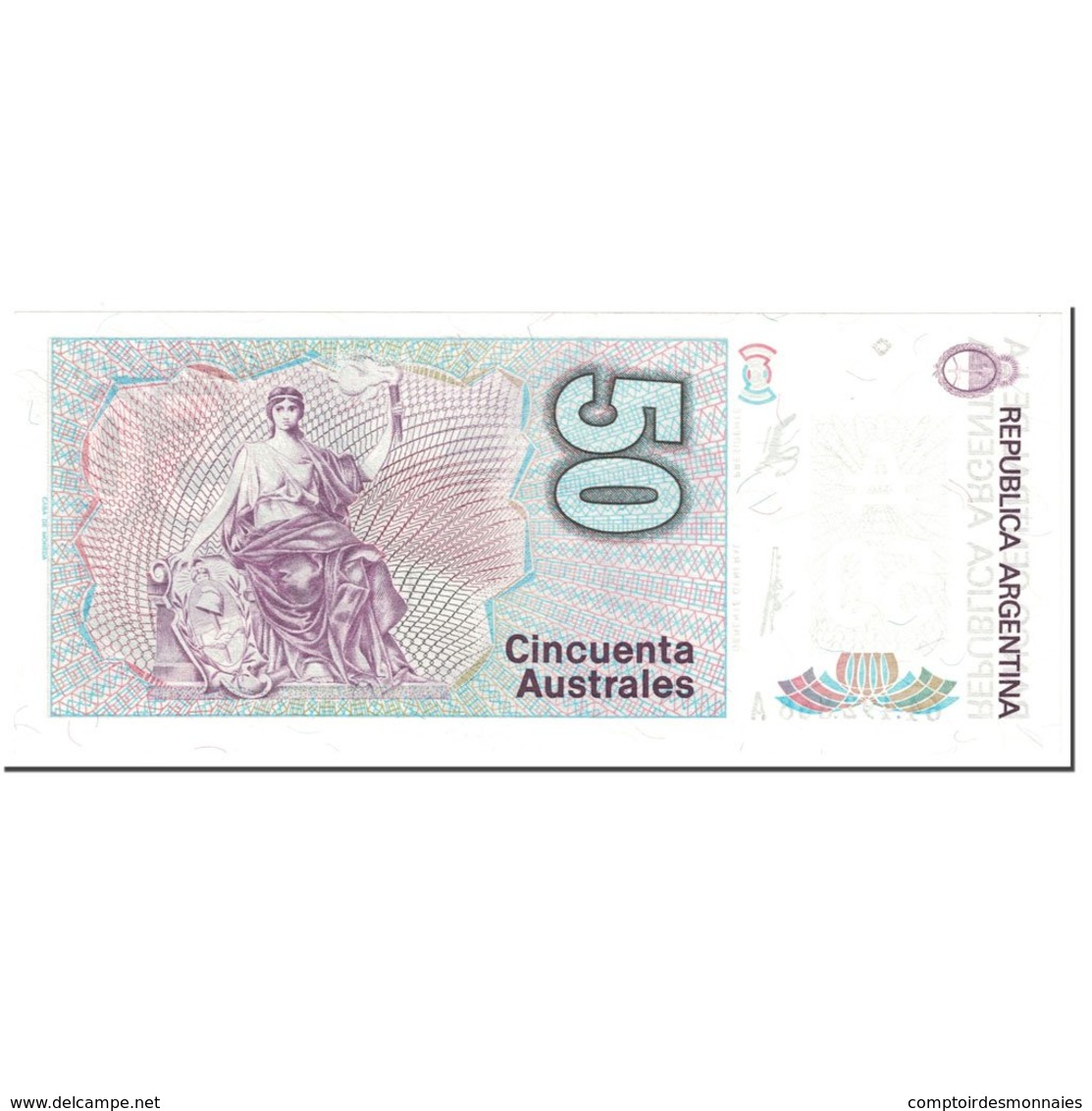 Billet, Argentine, 50 Australes, 1989, Undated (1989), KM:326b, NEUF - Argentina