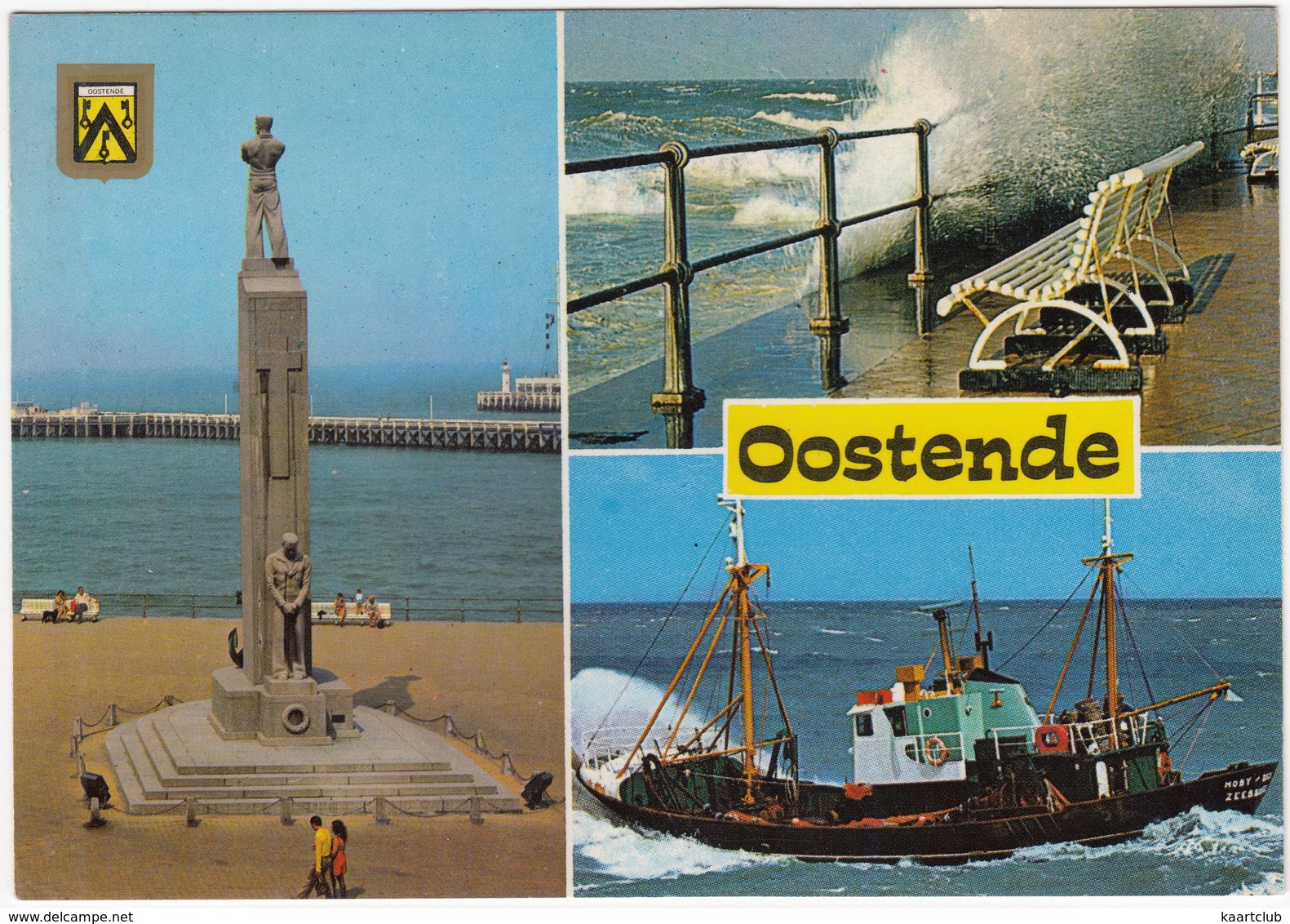 Oostende - Nationaal Monument Voor De Zeelieden, Vissersschip, Storm - Oostende