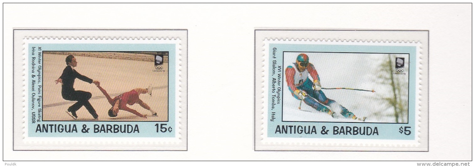 Antigua &amp; Barbuda 1994 Lillehammer Olympic Games 2 Stamps - MNH/** (H41) - Hiver 1994: Lillehammer