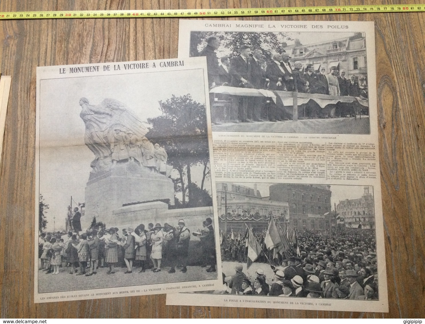 ANNEES 20/30 LE MONUMENT DE LA VICTOIRE A CAMBRAI LES POILUS - Collections