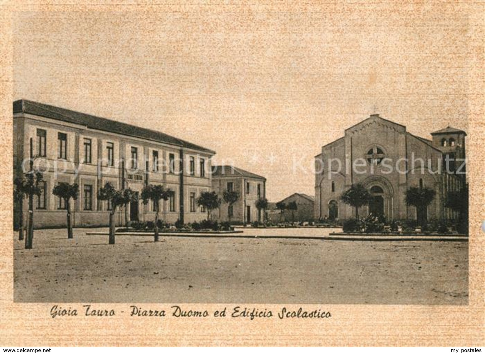 73280656 Gioia_Tauro Piazza Duomo Ed Edificio Scolastico - Altri & Non Classificati