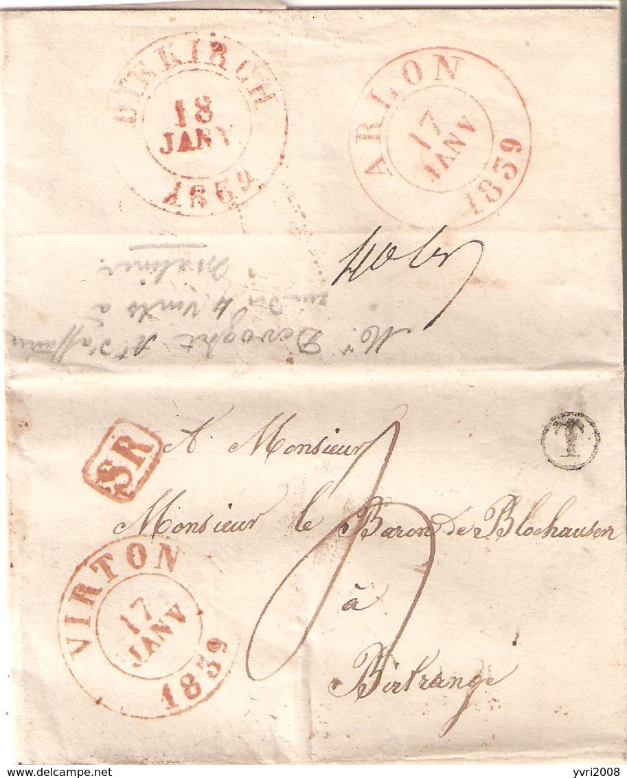 Préc. VIRTON 17/1/1839 Par ARLON - SR Bte T De LATOUR V/Birtrange C.arr. DIEKIRCH - 1830-1849 (Belgique Indépendante)