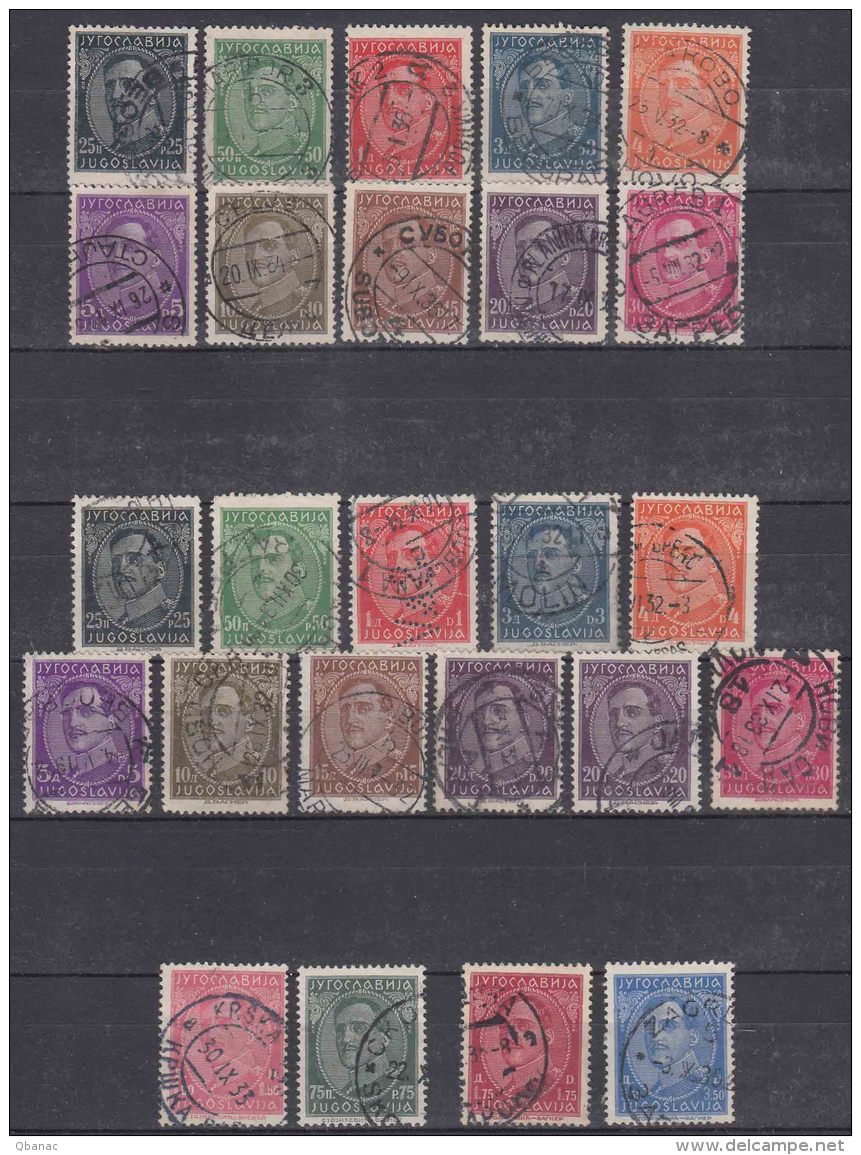 Yugoslavia Kingdom King Alexander 1931 Mi#228-237 I And II With And Without Inscr. On The Bottom-incl 236 I B +++ - Gebraucht