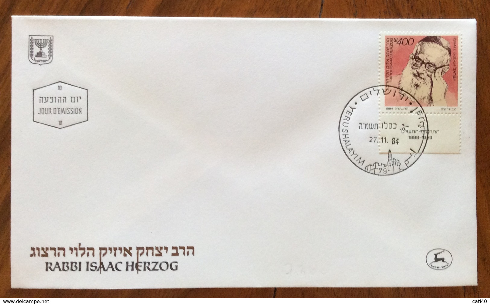 ISRAEL RABBI ISAAC HERZOG  400 - Storia Postale