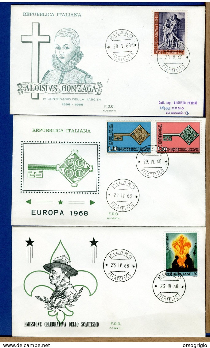 ITALIA - FDC 1968 - EUROPA - SCOUT - GONZAGA - FDC