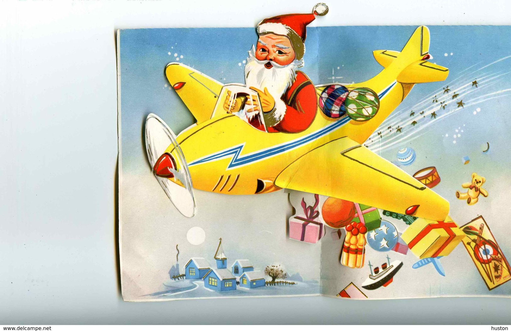 PERE NOEL à La Fenêtre, Dans Un Avion, Cheval De Bois, Jouets, Système - A Systèmes