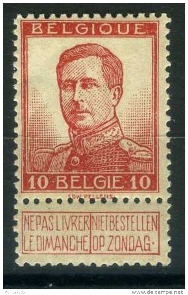 BELGIQUE ( POSTE ) : Y&amp;T N°  111  TIMBRE  NEUF  SANS  TRACE  DE  CHARNIERE . - 1912 Pellens