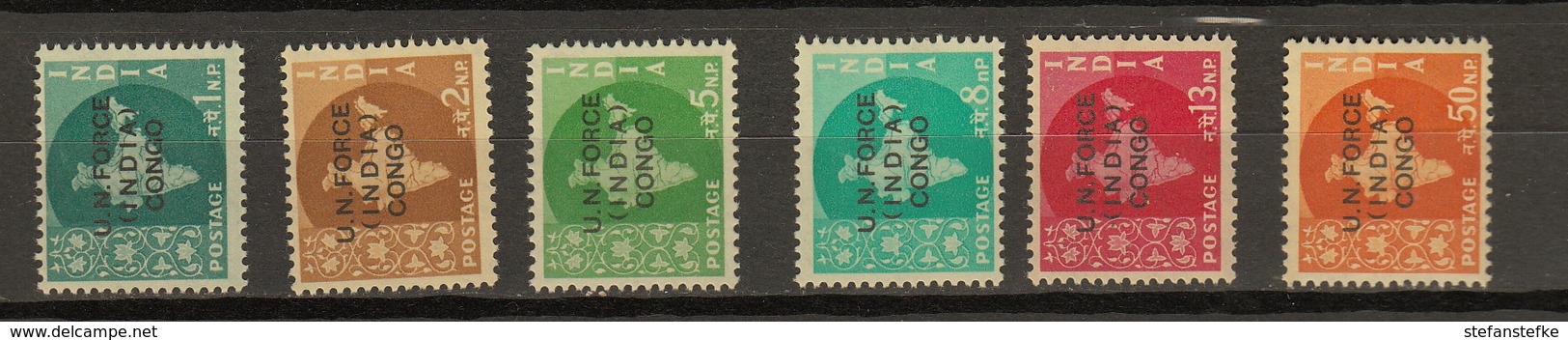 KATANGA Ocb Nr:   UN INDIA 1 - 6 ** MNH (zie Scans) - Katanga