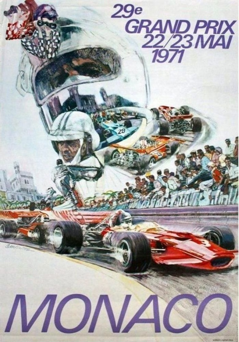 Car Automobile Grand Prix Postcard Monaco 1971 - Reproduction - Advertising