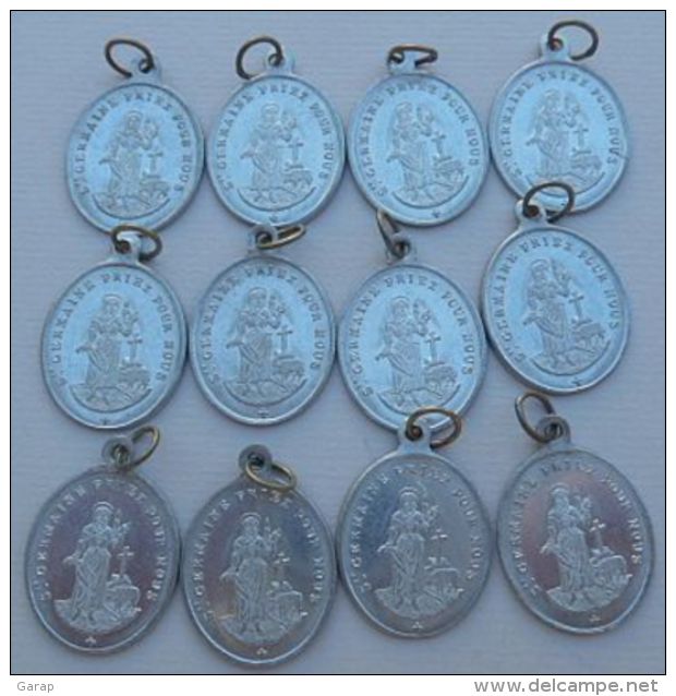 Médal-059 Lot De 12 Médailles Identiques En Alu Ô Marie Conçue Sans Péché - Religión & Esoterismo