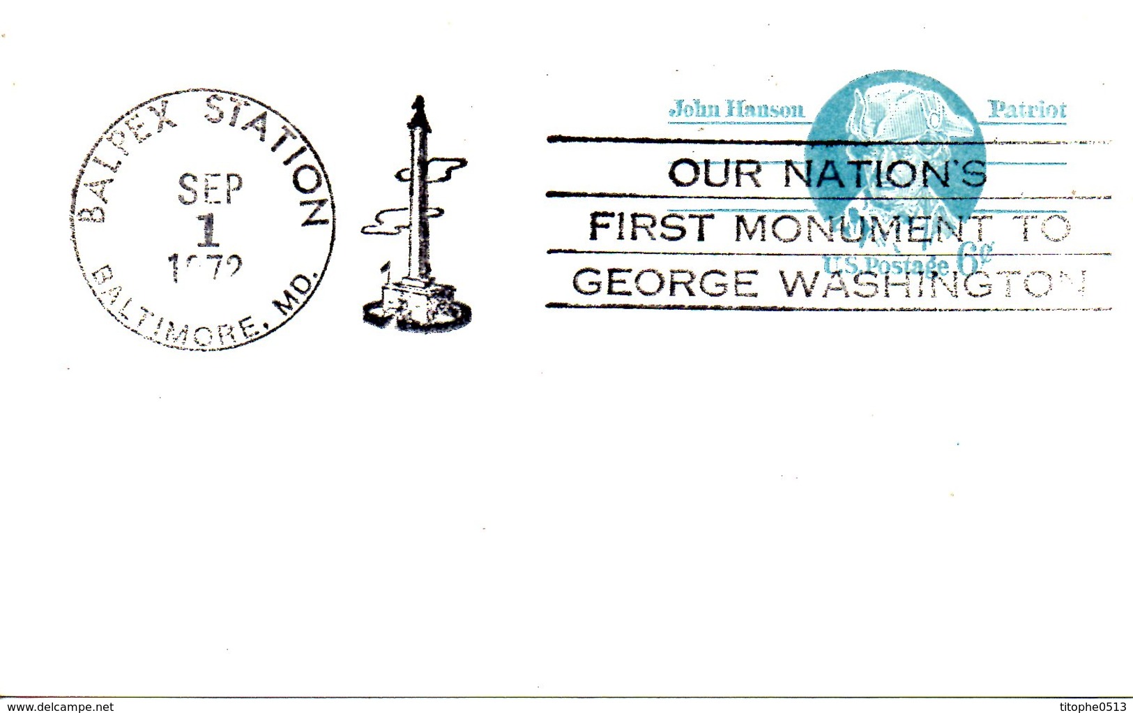 USA. Carte Pré-timbrée De 1972. "Our Nation's First Monument To George Washington". - George Washington