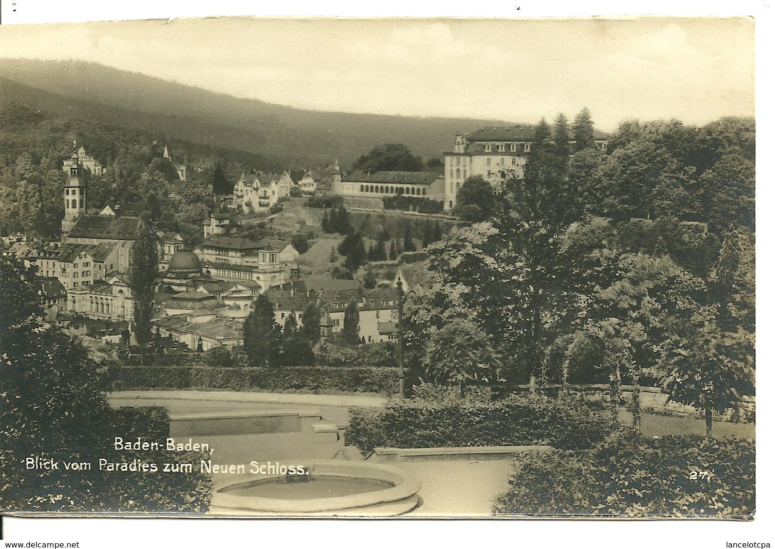 BADEN BADEN / BLICK VOM PARADIES ZUM NEUEN SCHLOSS - Baden-Baden