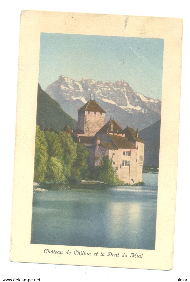 CHATEAU DE CHILLON ET LA DENT DU MIDI ANNEE 1912 R VARIANTE - Autres & Non Classés