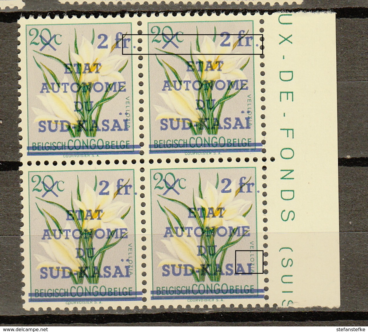 Zuid-Kasai Ocb Nr:  7 ** MNH  (zie Scans) SANS POINT Sur Le I, Point Derriere Le Fr - Sud-Kasaï