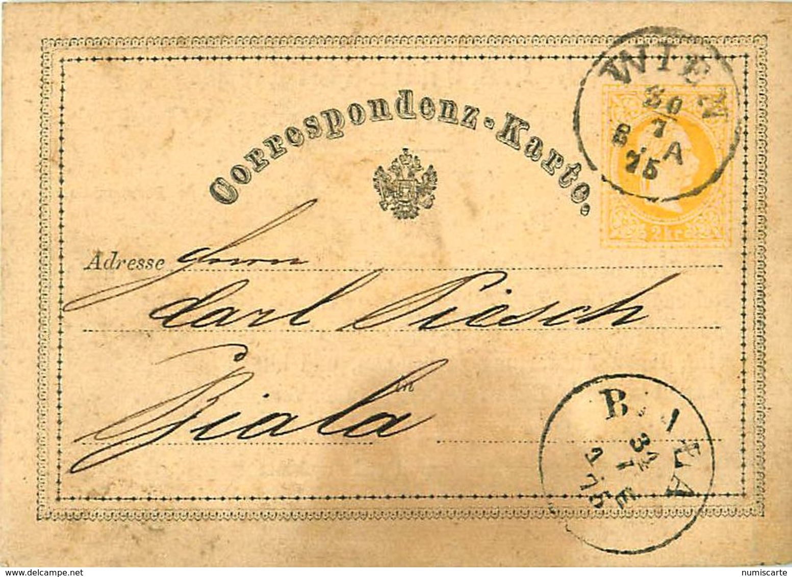 Entier Postal - Correspondenz Karte - 2 Kr - WIEN 1875 - J.J. MORGENSTERN - Altri & Non Classificati