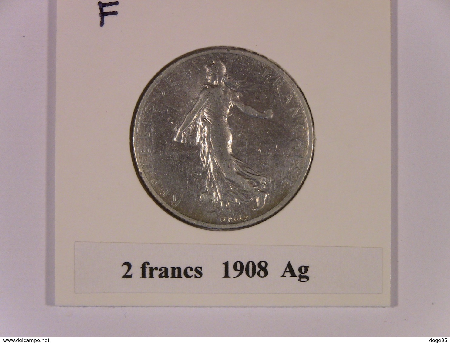 F21 : France : 2 Francs 1908 Ag TB+ - Autres & Non Classés