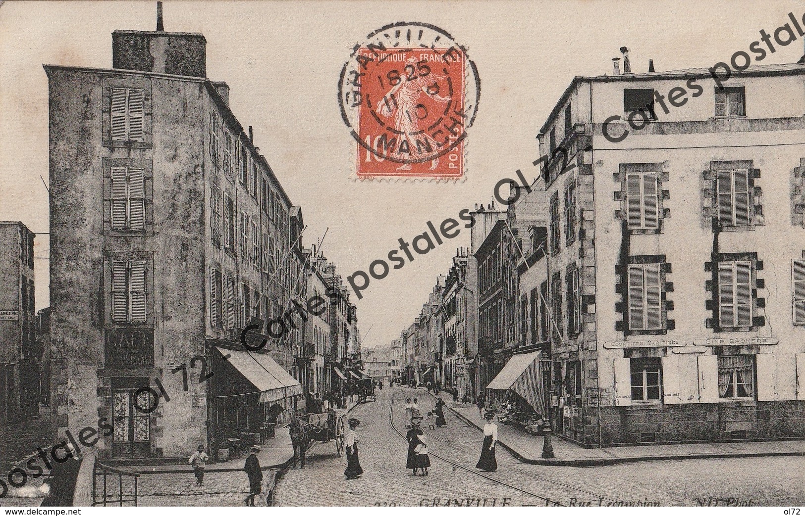 CPA [50] Manche > Granville - La Rue Lecampion - Animée - Granville