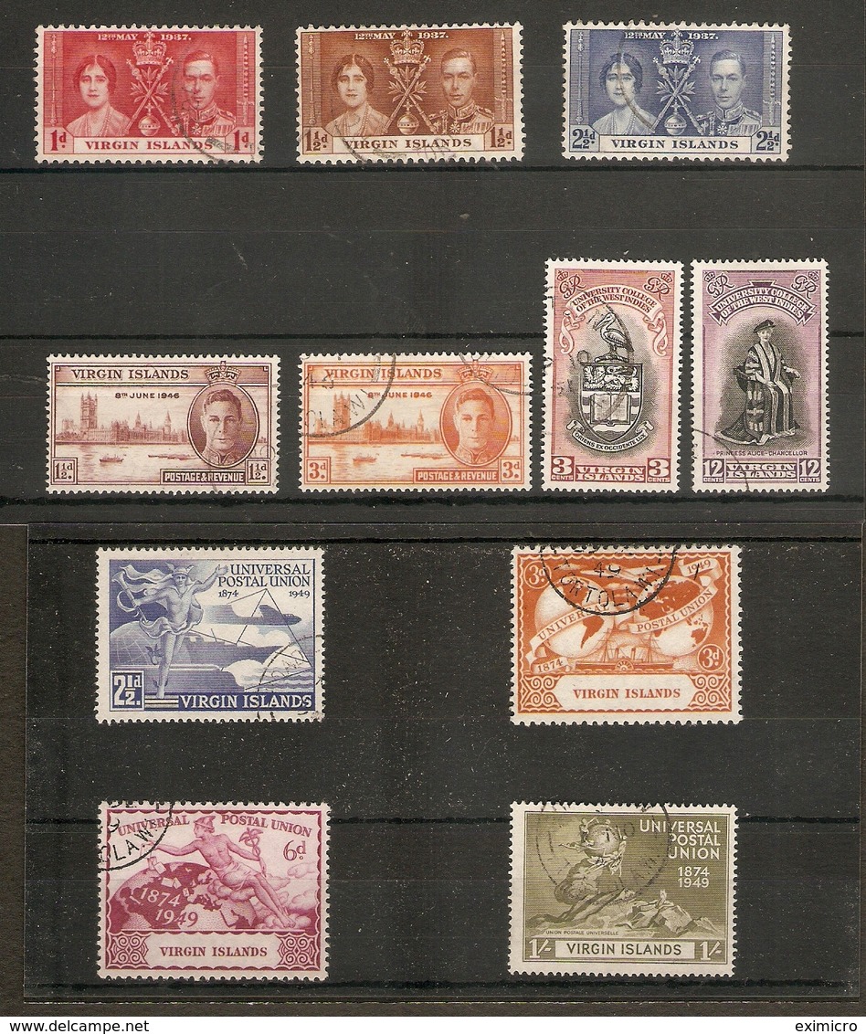 VIRGIN ISLANDS 1937 - 1951 COMMEMORATIVE SETS FINE USED Cat £18.95 - British Virgin Islands