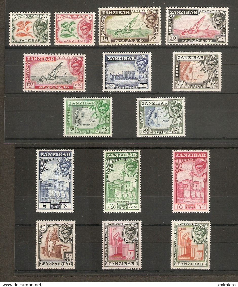 ZANZIBAR 1957 SET SG 358/372 LIGHTLY MOUNTED MINT Cat £45 - Zanzibar (...-1963)