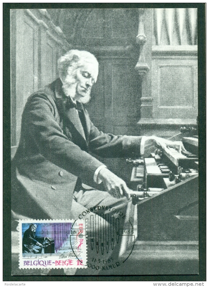 CM-Carte Maximum Card #1985-Belgique-Belgium # Europa  CEPT # Musique,Musik,music ( Cèsar Franck , Composer ) (1CM) - 1985