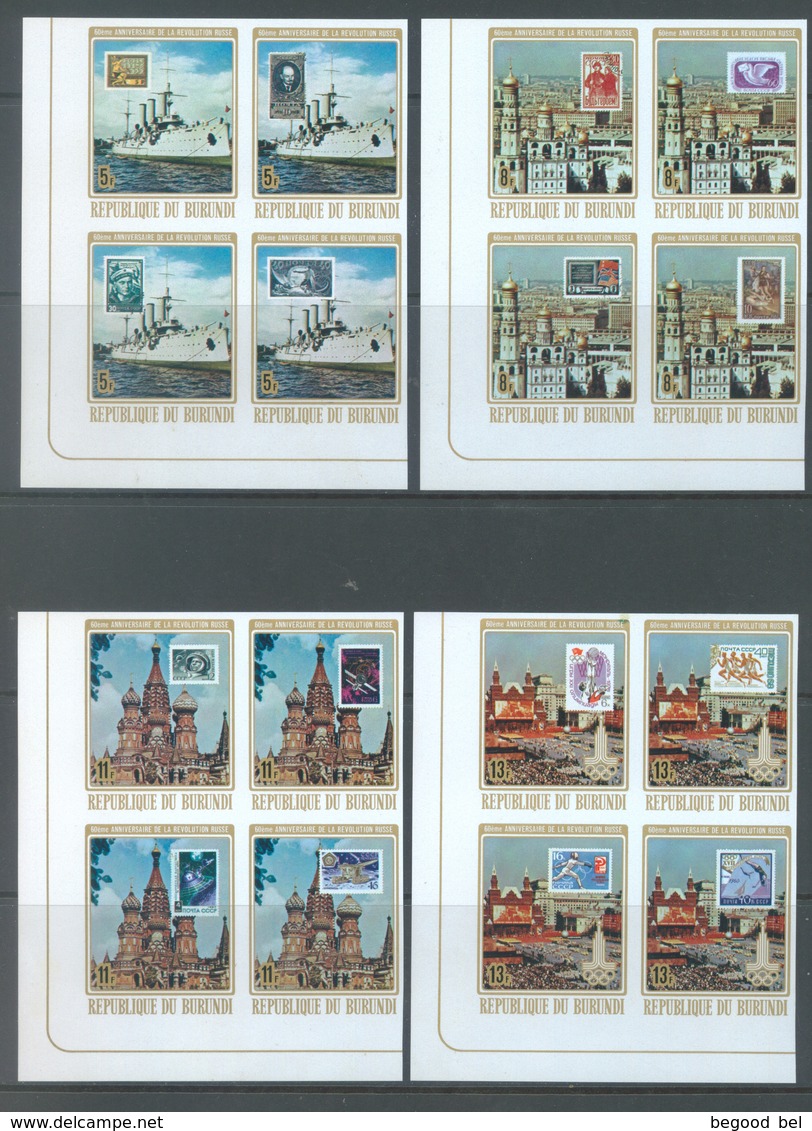 BURUNDI - MNH/*** - 1977 - 60ième ANNIV REVOLUTION RUSSE - COB 796-811 Yv 768-783 - Lot 17831 - BORD DE FEUILLE - Unused Stamps