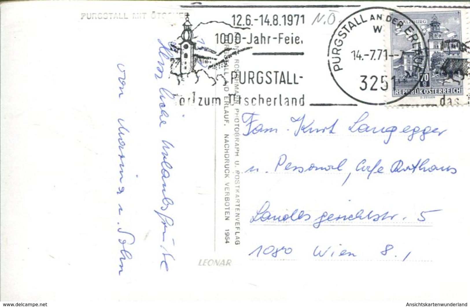005536  Purgstall Mit Ötscher  Teilansicht Mit Erlauf  1971 - Purgstall An Der Erlauf