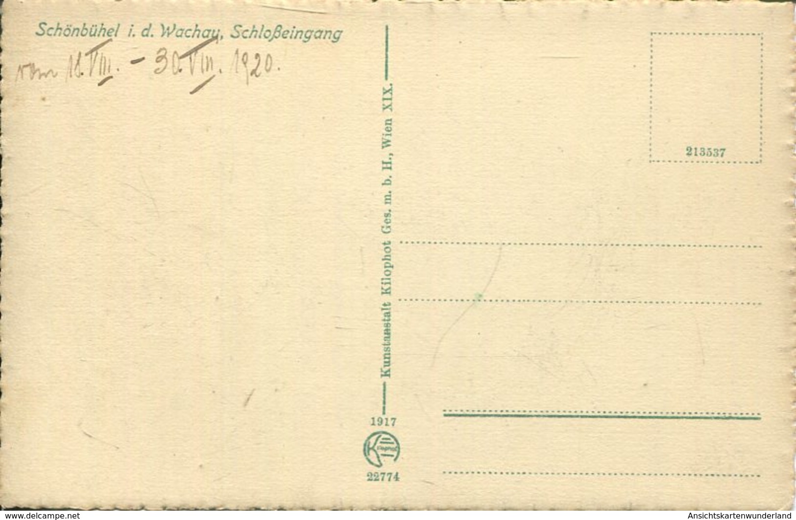 005541  Schönbühel I. D. Wachau - Schlosseingang  1920 - Sonstige & Ohne Zuordnung