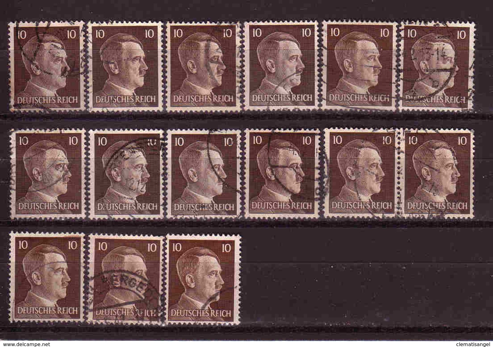 201k * DEUTSCHES REICH 787 * 15x 10 PFENNIG * MICHEL 6,00 * GESTEMPELT **!! - Gebraucht