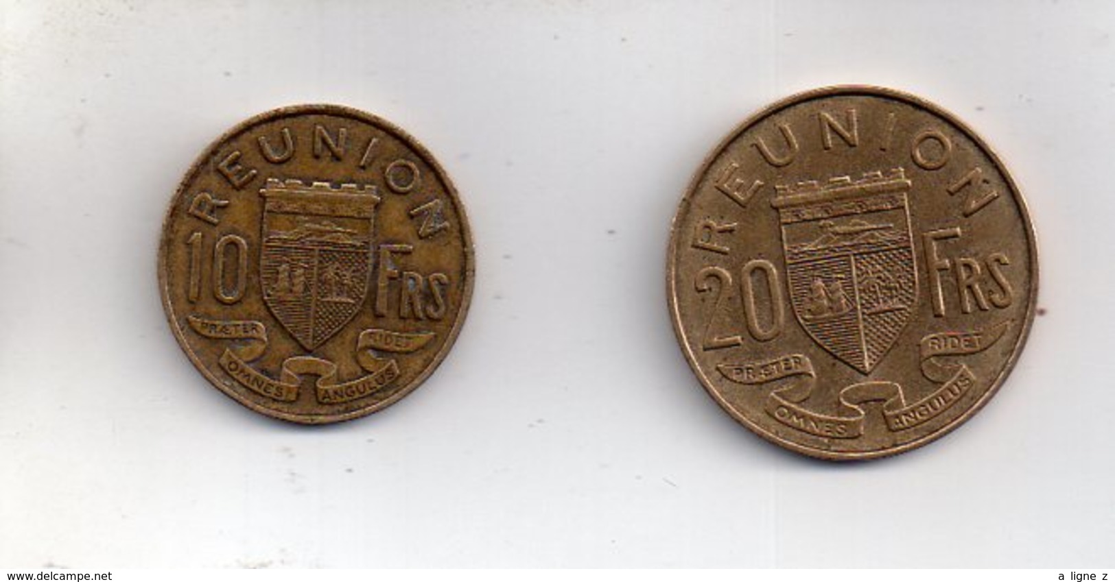Sac X  : Monnaie Coin Lot De 2 - Ile De La Réunion 10 Francs 1962 Et 20 Francs 1964 - Reunion