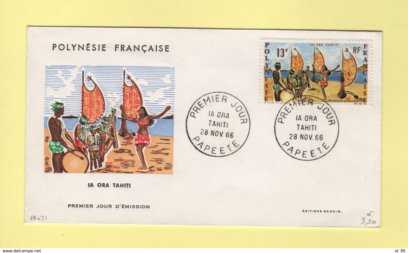 Polynesie - FDC - Ile Ora - 28 Nov 1966 - Covers & Documents