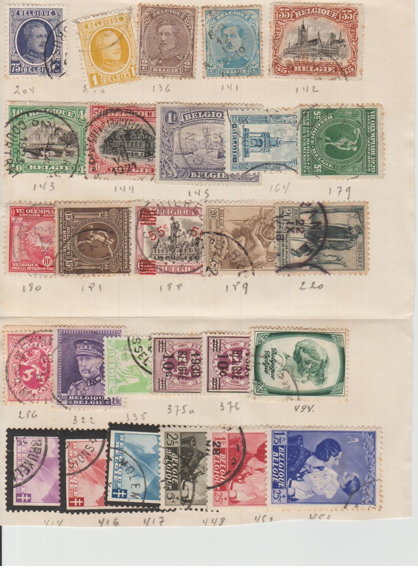 Timbres Belgique 1919 - Used Stamps