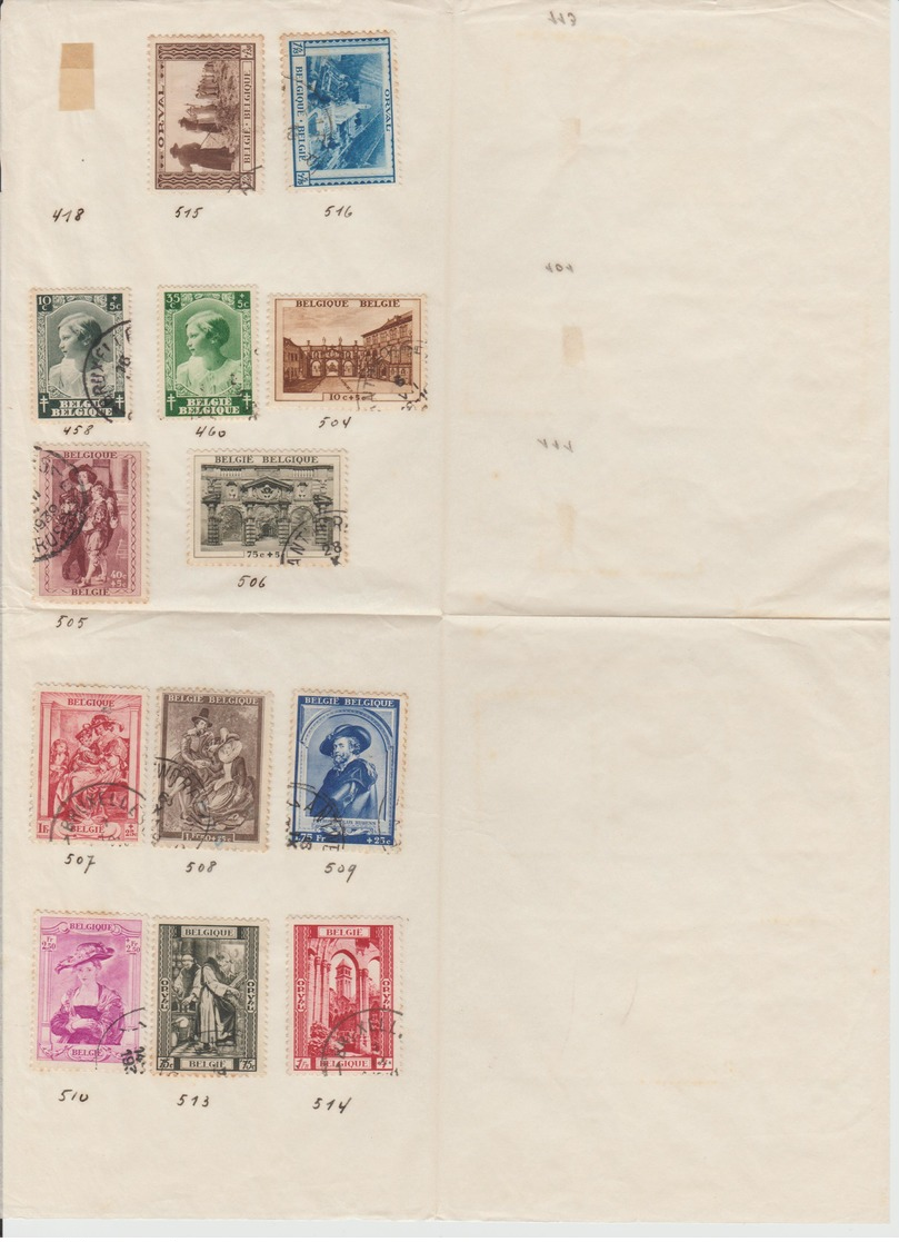 Timbres Belgique 1919 - Oblitérés