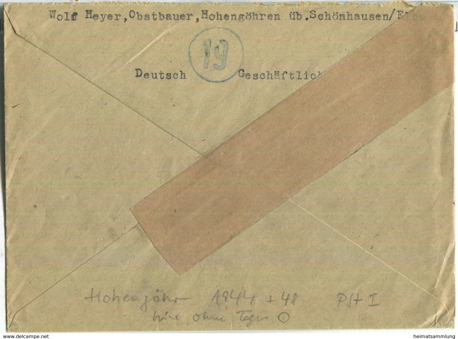 Brief Aus (19) Schönhausen (Elbe) Vom 24.10.1945 Mit 'Gebühr Bezahlt' Stempel B5e In Violett - Zusätzlich 'Geb. Bez. 24 - Autres & Non Classés