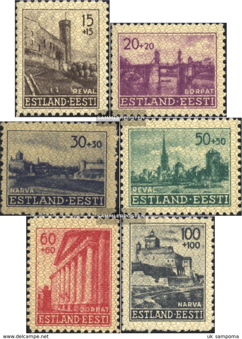 Estonia (German.cast.2.world.) 4-9 (complete Issue) Unmounted Mint / Never Hinged 1941 Reconstruction Of Estonia - Occupation 1938-45