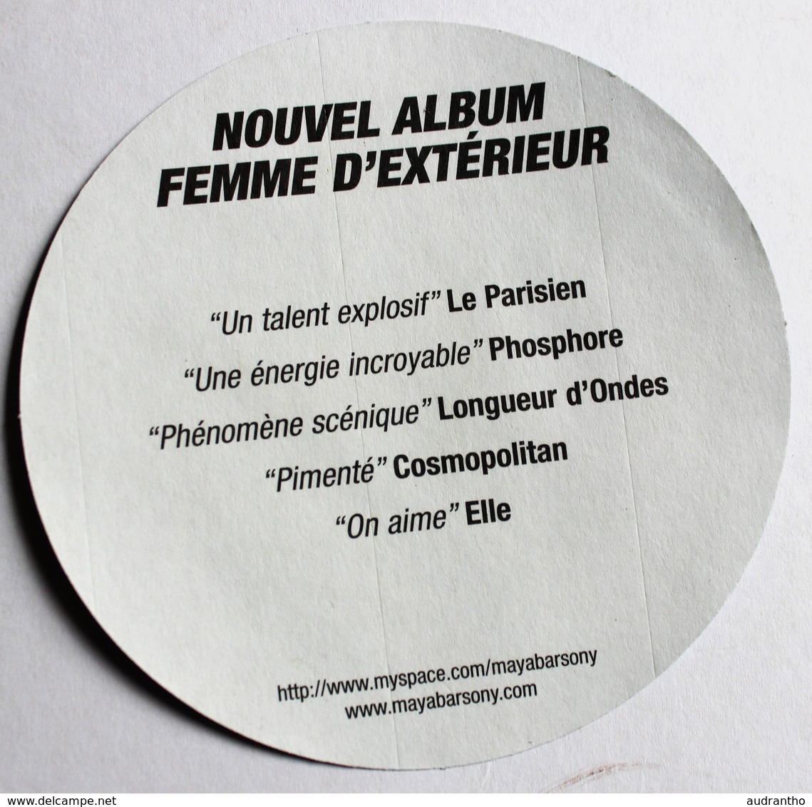 Autocollant Peu Courant Chanteuse Maya Barsony Nue Album Femme D'extérieur 2008 - Other Products