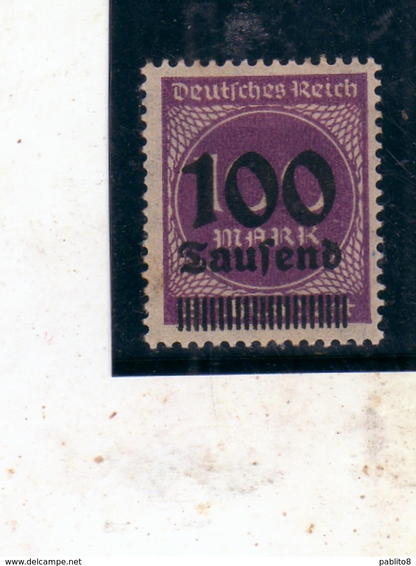 GERMANY GERMANIA GERMAN REICH EMPIRE IMPERO 1923 NUMERAL CIFRA SURCHARGED SOPRASTAMPATO 100m On 100m MH - Nuovi